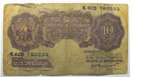 Ten Shillings Note, Pretty poor shape Banknote