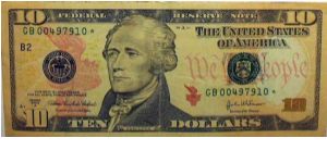 Ten Dollars,Ser. #GB00497910* Banknote