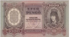 1000 Pengo F 077  053436 Banknote