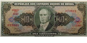 1 Centavo on 10 Cruzeiros Banknote