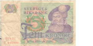 Sweden 5 kronor 1978 (1) Banknote