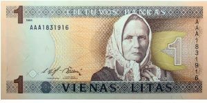 1 Litas Banknote
