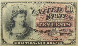Fractional Currency
10 Cents Miss Liberty
Fourth Issue Banknote