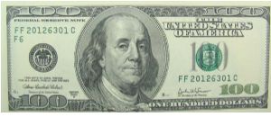 100 U.S. Dollars
Federal reserve Note
Series 2003A Banknote