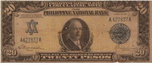PI-48 RARE Philippine 20 Pesos circulating note. Banknote