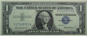 $1 Silver Certificate Priest/Anderson Banknote