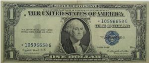 $1 Silver Certificate
Smith/Dillon Star Note Banknote