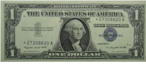 $1 Silver Certificate
Smith/Dillon
Star Note Banknote