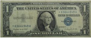 $1 Silver Certificate
Smith/Dillon Star Note Banknote