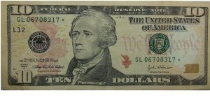 $10 Federal Reserve Note
Cabral/Snow
Star Note Banknote