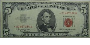 1963 $5 United States Note
Granahan/Dillon
Star Note Banknote