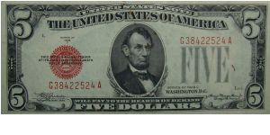 1928C $5 United States Note
Julian/Morganthau Banknote