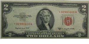 1953B $2 United States Note
Smith/Dillon
Star Note Banknote