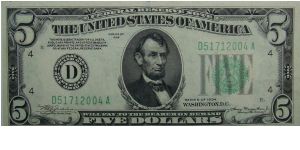 1934 $5 Federal Reserve Note
Julian/Morganthau Banknote