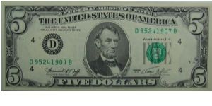 1974 $5 Federal Reserve Note
Neff/Simon Banknote