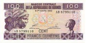 100 francs; 1985 Banknote