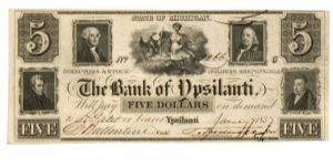 1837 Bank of Ypsilanti $5 Banknote