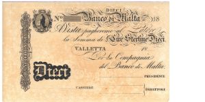 £10 Banco di Malta Banknote