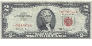 1963 $2 Federal Reserve Star Note Banknote