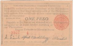 S-668a Negros Emergency Currency 1 Peso note, plate A1 Banknote