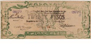 S-193a Cagayan 20 Pesos note. Banknote