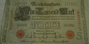 large banknote from pre WW1 germany Banknote