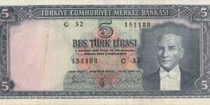 P 173 5 TL  Banknote