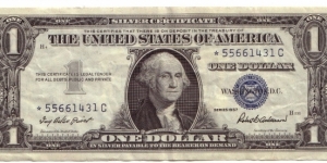 1 Silver certificate. Star bill Banknote