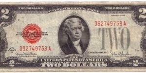 2 Dollar, RED seal Banknote