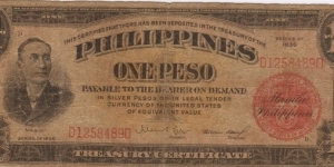PI-81 Philippine 1 Peso note. Banknote