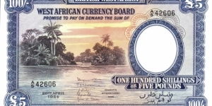 BRITISH WEST AFRICA
5 POUNDS Banknote