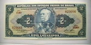 Brazil 1954-1958 2 Cruzieros, KP# 151b Banknote