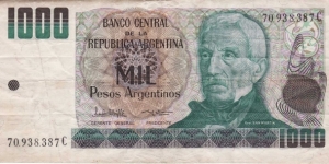 1000 Argentina Peso. Condition Very Fine Banknote