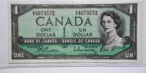 Canada 1954 B 1 Dollar KP# 74  Banknote