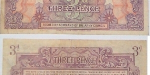3 Pence. British Armed Forces. 1st Series.  Banknote