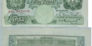 1 Pound. Peppait signature. Banknote