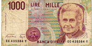 1000 Lire __ pk# 114 a __ Sign. Ciampi-Speziali Banknote