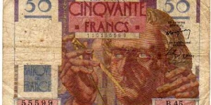 50 Francs __ pk 127 b __ 20.03.1947 Banknote
