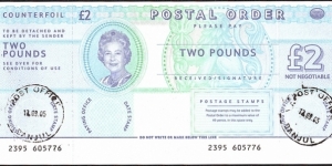 The Gambia 2005 2 Pounds postal order. Banknote