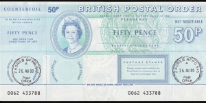 British Field Post Office in Croatia 2000 50 Pence postal order.

Very rare British Field Post Office issued postal order.

The first half of a reunited pair. Banknote