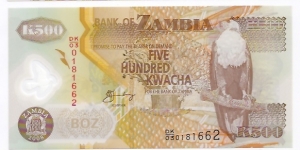 ZAMBIA (500Kwatcha)(POLYMERE) Banknote