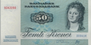 Denmark 50 Kroner 1972 Banknote