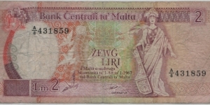 Malta 2 Pounds 1967 Banknote