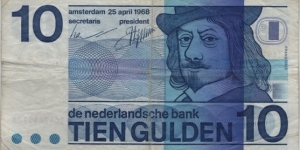 Netherlands 10 Gulden 1968 Banknote