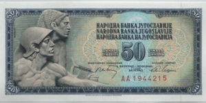 Yugoslavia 50 Dinar 1968 Banknote