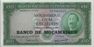 Mozambique 100 Escudos 1961 Banknote
