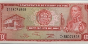 Peru 10 Soles 1976 Banknote