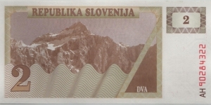 Slovenia 2 Tolar 1990 Banknote