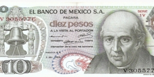 10 pesos; December 3, 1969; Series 1V Banknote