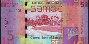 Western Samoa N.D. (2008) 5 Tala.

Specimen note. Banknote